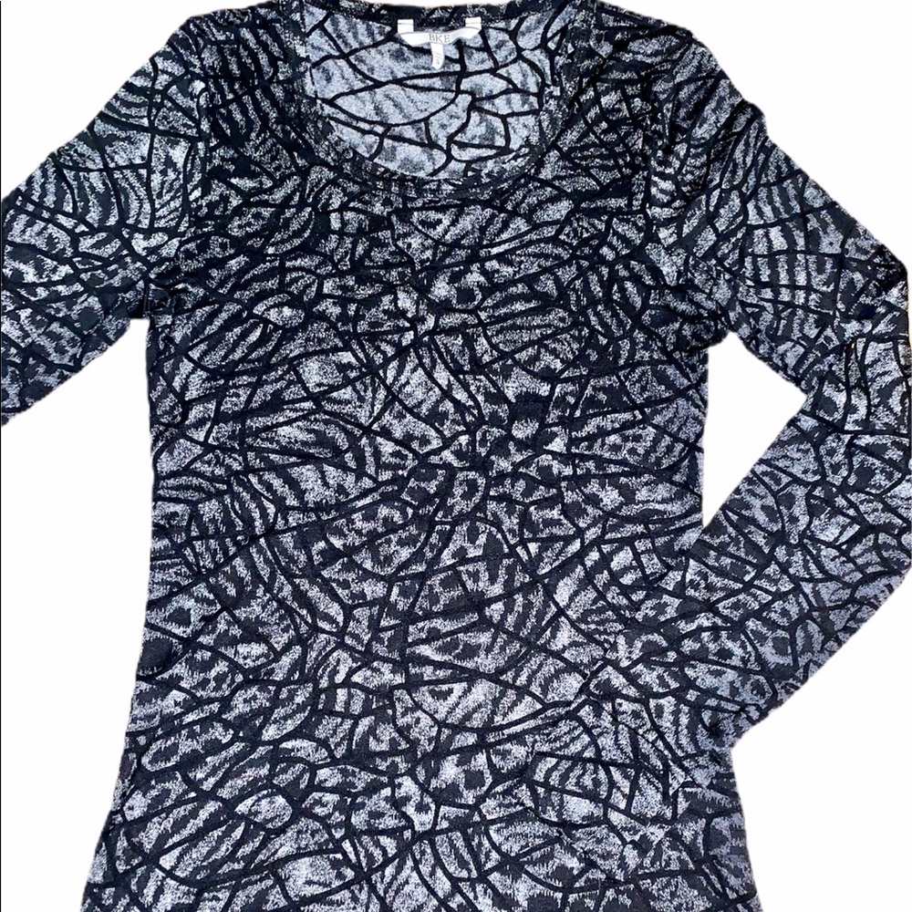 BKE black and grey cheetah print top size small